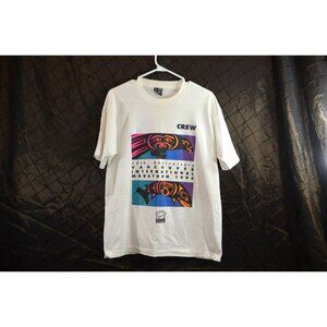 25th Anniversary Vancouver International Marathon 1996 Crew Large White FOTL Vtg
